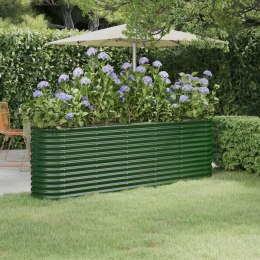  Donica ogrodowa, malowana proszkowo stal, 224x40x68 cm, zielona Lumarko!