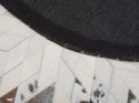  Dywan patchwork okrągły skórzany ⌀ 140 cm czarno-biały KELES Lumarko!