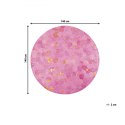  Dywan patchwork okrągły skórzany ⌀ 140 cm różowy ZEYTIN Lumarko!