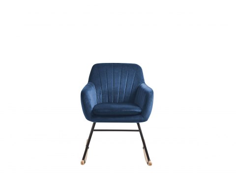  Fotel Bujany Welurowy Ciemnoniebieski Liarum