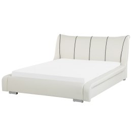  Łóżko Skórzane 140 X 200 Cm Białe Nantes Lumarko!