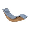  Leżak ogrodowy drewniany z poduszką niebieską BRESCIA Lumarko!