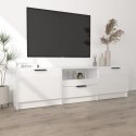  Szafka pod telewizor, biała, wysoki połysk, 140x35x40 cm Lumarko!