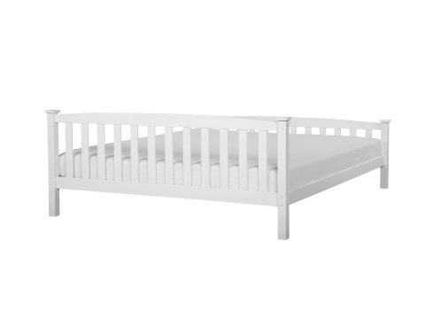  Łóżko Drewniane 180 X 200 Cm Białe Giverny