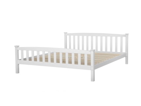  Łóżko Drewniane 180 X 200 Cm Białe Giverny