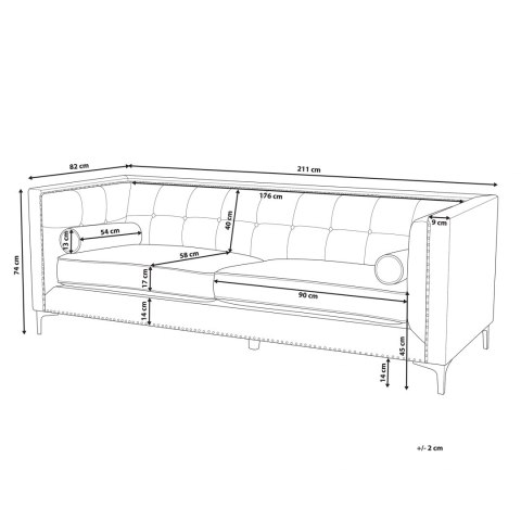 Sofa 3-osobowa welurowa ciemnoniebieska AVALDSENES