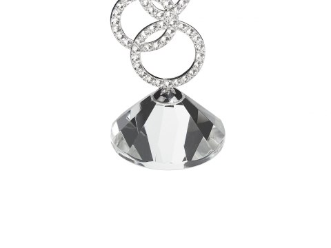  Świecznik szklany 19 cm srebrny OVIEDO