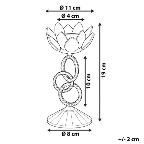  Świecznik szklany 19 cm srebrny OVIEDO