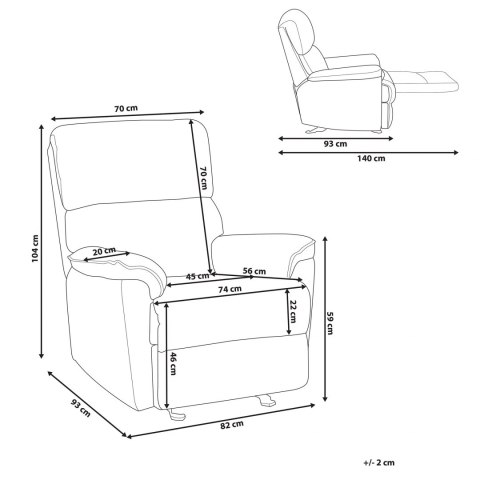  Fotel Rozkładany Brązowy Everton