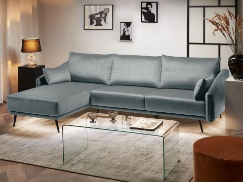  Narożnik Led Welurowy Szary Varde