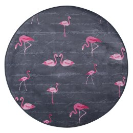  Dywan Okrągły We Flamingi ⌀ 120 Cm Szary Kerte Lumarko!
