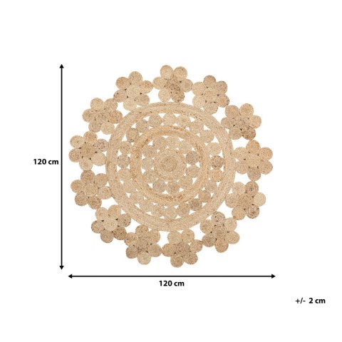  Dywan okrągły z juty ø 120 cm beżowy BIRECIK