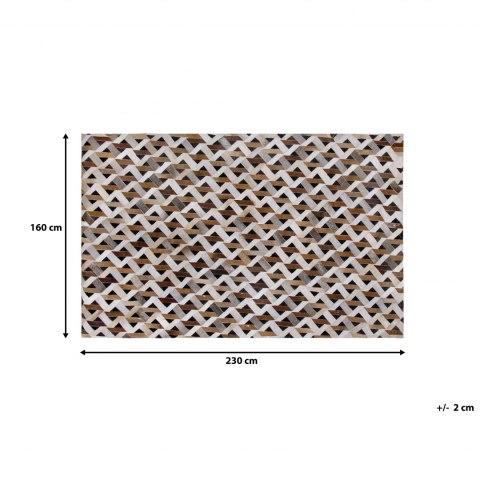  Dywan Skórzany 160 X 230 Cm Brązowo-szary Tuglu