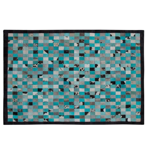  Dywan skórzany 160 x 230 cm turkusowo-szary NIKFER Lumarko!