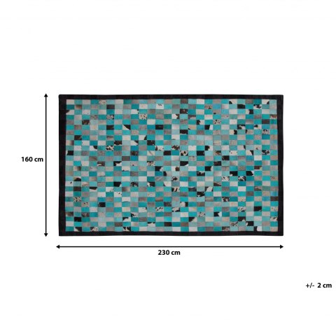  Dywan skórzany 160 x 230 cm turkusowo-szary NIKFER