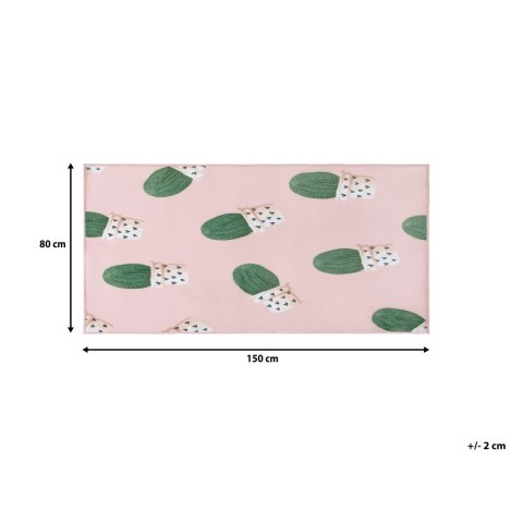  Dywan w kaktusy 80 x 150 cm różowy ELDIVAN