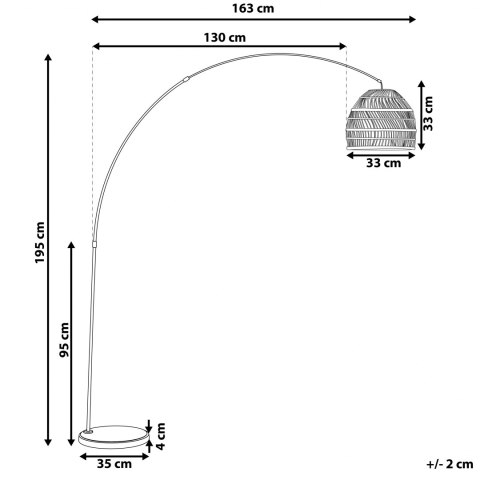  Lampa Podłogowa Metalowa Z Rattanowym Kloszem Czarna Guaviare