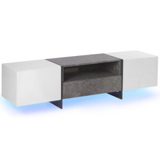  Szafka Rtv Led Efekt Betonu Z Białym Russel