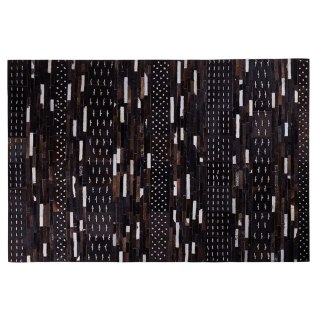  Dywan Patchwork Skórzany 160 X 230 Cm Brązowy Akseki