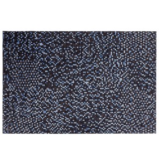  Dywan skórzany 140 x 200 cm brązowo-niebieski IKISU
