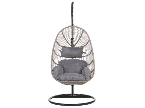  Fotel Wiszący Ze Stojakiem Z Technorattanu Szary Casoli