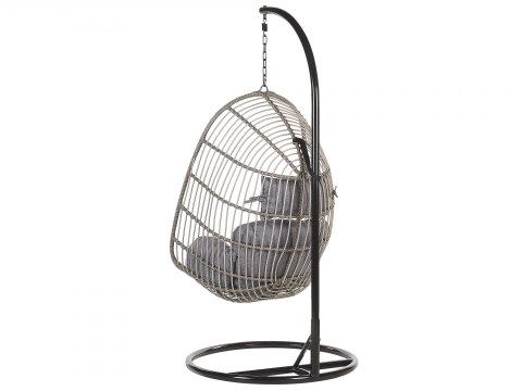  Fotel Wiszący Ze Stojakiem Z Technorattanu Szary Casoli