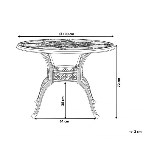  Stół ogrodowy okrągły ⌀ 100 cm brązowy SAPRI