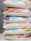  2 poduszki dekoracyjne w łaty 45 x 45 cm różowo-złote IXIA Lumarko!