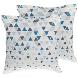  2 poduszki dekoracyjne w trójkąty 45 x 45 cm niebiesko-szare CLEOME Lumarko!