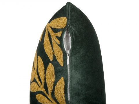  2 welurowe poduszki dekoracyjne w liście 45 x 45 cm zielone MISTLETOE