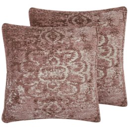  2 żakardowe poduszki dekoracyjne 45 x 45 cm różowe VAKAYAR Lumarko!