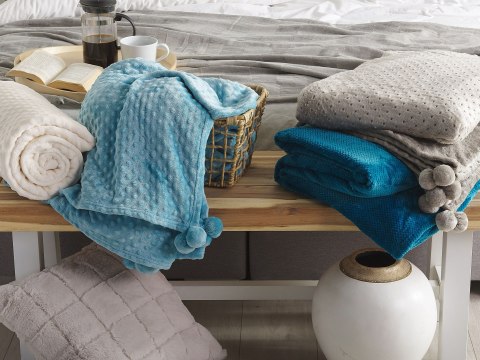  Koc 200 x 220 cm turkusowy SAITLER