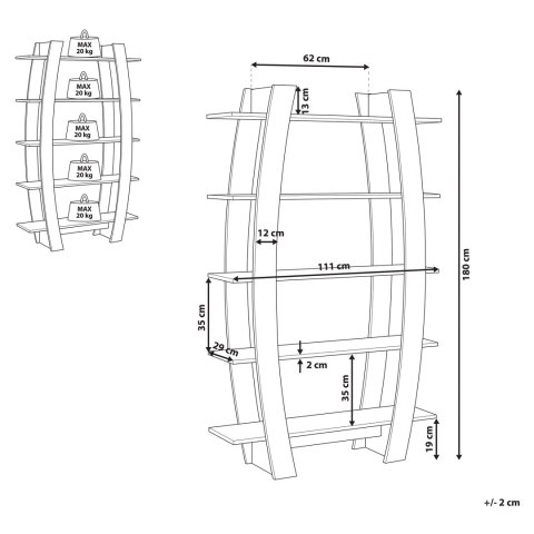  Regał 5 półek czarny KENER