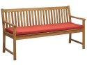  Ławka ogrodowa z certyfikowanego drewna 160 cm z poduszką czerwoną VIVARA Lumarko!