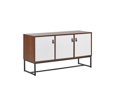  Szafka Trzydrzwiowa Ciemne Drewno Z Białym Nueva