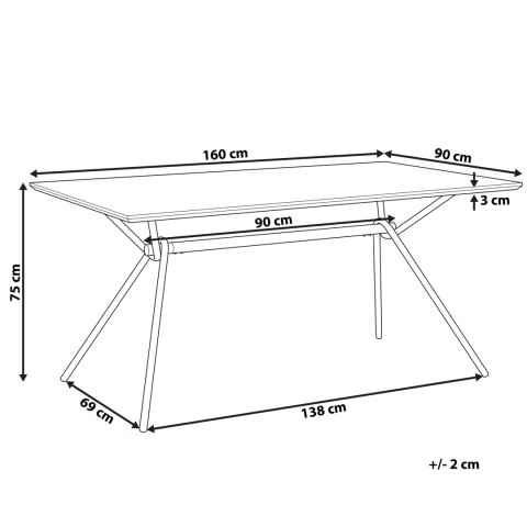  Stół Do Jadalni 160 X 90 Cm Ciemne Drewno Amsterdam