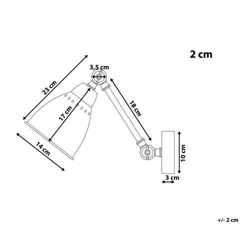  Zestaw 2 lamp ściennych metalowych biały MISSISSIPPI