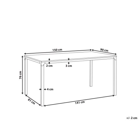  Stół Do Jadalni 150 X 90 Cm Czarny Z Jasnym Drewnem Hockley