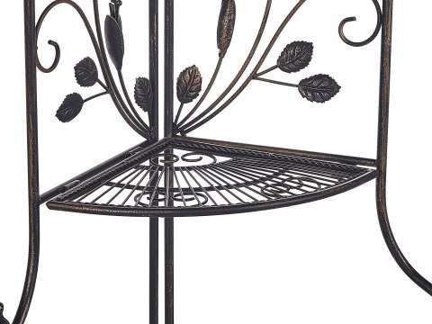  Regał narożny składany 4 półki czarny SIDERNO