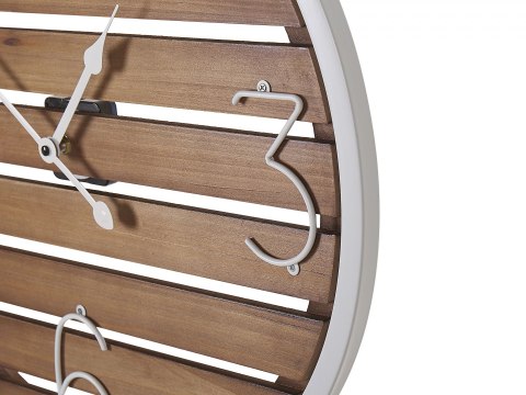  Zegar Ścienny Ø 50 Cm Ciemne Drewno Arriaga