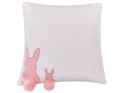  2 bawełniane poduszki dekoracyjne z motywem królika 45 x 45 cm białe PHLOX Lumarko!