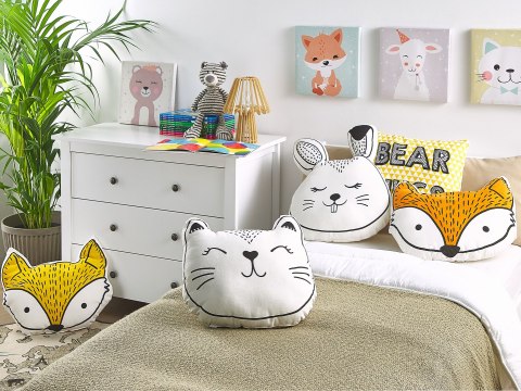  2 bawełniane poduszki dla dzieci królik 53 x 43 cm biało-czarne KANPUR