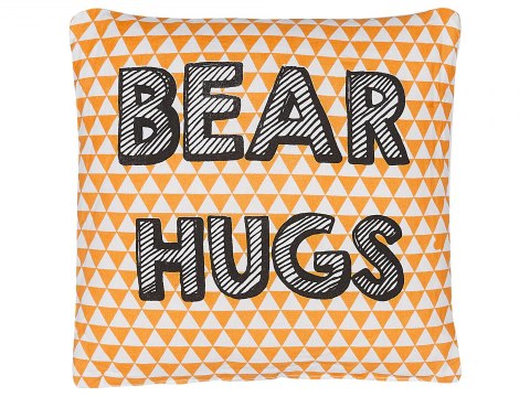  2 bawełniane poduszki dla dzieci z nadrukiem 40 x 40 cm pomarańczowe RADZKOT