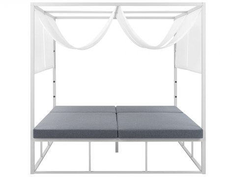  Łóżko ogrodowe z baldachimem biało-szare PALLANZA