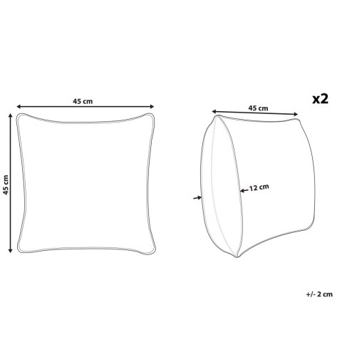  2 poduszki dekoracyjne z motywem tygrysa 45 x 45 cm czarne RAMTEK