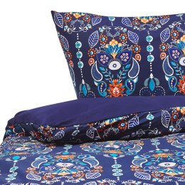Lumarko Komplet pościeli bawełnianej satynowej orientalny wzór 155 x 220 cm niebieski MADRONA!