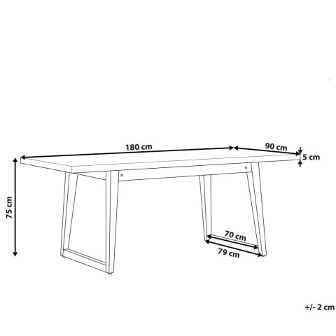  Stół ogrodowy betonowy 180 x 90 cm szary ORIA