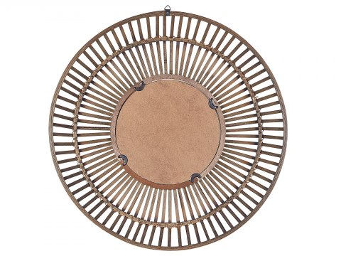  Bambusowe okrągłe lustro ścienne ø 66 cm ciemne drewno BLASITO