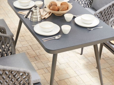  Stół ogrodowy metalowy 140 x 80 cm szary LIPARI