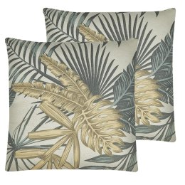  2 poduszki dekoracyjne w palmy 45 x 45 cm wielokolorowe TAGETES Lumarko!